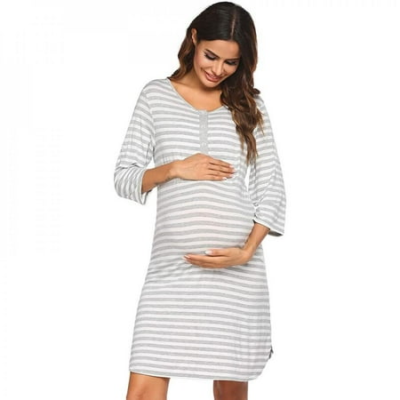 Final Clear Out! Women s Maternity Dress Sleep Nightshirt V-neck Button Collar Nightdress Breastfeeding Sleepwear
Final Clear Out! Women s Maternity Dress Sleep Nightshirt V-neck Button Collar Nightdress Breastfeeding Sleepwear