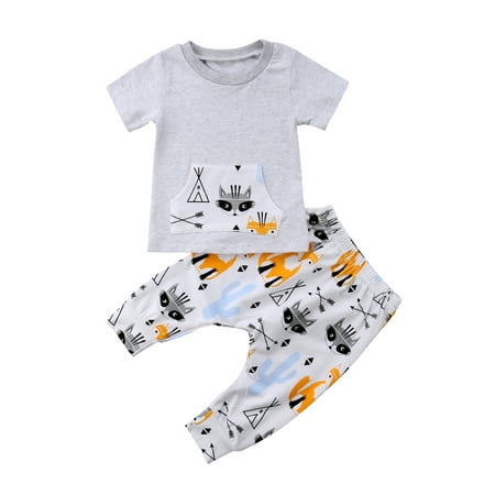 Musuos Infant Baby Boy Fox Outfit Short Sleeve T-Shirt Top Elastic Waist Pants Summer Set
Musuos Infant Baby Boy Fox Outfit Short Sleeve T-Shirt Top Elastic Waist Pants Summer Set