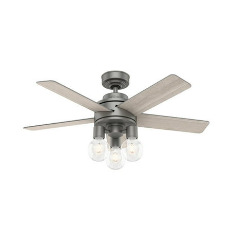 44in Hardwick Ceiling Fan in Matte Silver with LED Light Kit
