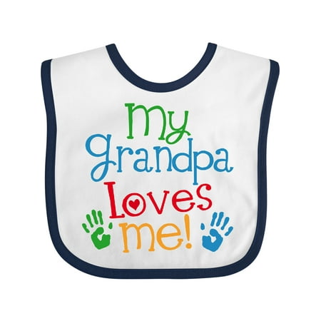 Inktastic Grandpa Loves Me Outfit Gift Baby Boy or Baby Girl Bib