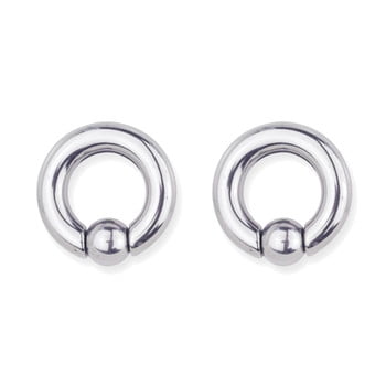Lex & Lu Pair of Steel Captives 2 Gauge 5/8 Dia w/10mm Spring Ball