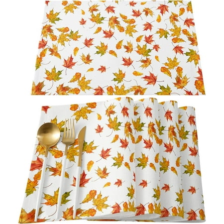 Fall Placemats Set of 6 Cotton Linen Heat Insulation Maple Leaf Harvest Thanksgiving Fall Placemat for Holiday Banquet Dining Kitchen Table Decor
Fall Placemats Set of 6 Cotton Linen Heat Insulation Maple Leaf Harvest Thanksgiving Fall Placemat for Holiday Banquet Dining Kitchen Table Decor