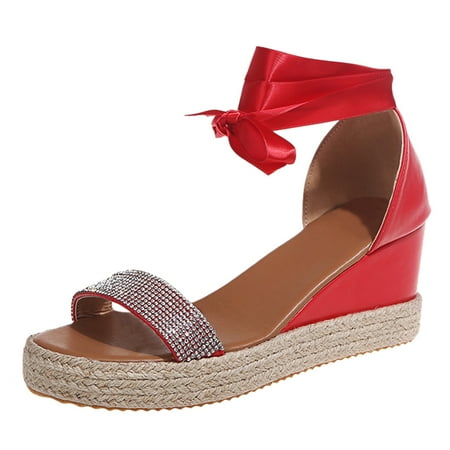 ZAROYEAX Women s Summer Lace-Up Wedges Weave Beach Open Toe Breathable Sandals Shoes
ZAROYEAX Women s Summer Lace-Up Wedges Weave Beach Open Toe Breathable Sandals Shoes