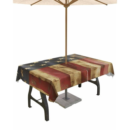 Outdoor Tablecloth with Umbrella Hole & Zipper Vintage American Flag Rectangle Tablecloth 60x84 Inch Farmhouse Shabby Patriot Patio Table Cover Waterproof Table Cloth for Picnic/Party
Outdoor Tablecloth with Umbrella Hole & Zipper Vintage American Flag Rectangle Tablecloth 60x84 Inch Farmhouse Shabby Patriot Patio Table Cover Waterproof Table Cloth for Picnic/Party