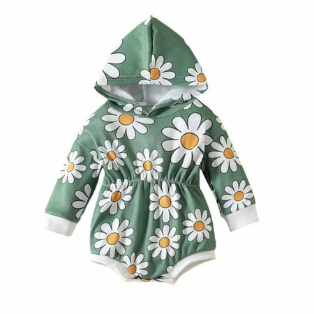 Infant Baby Spring and Autumn Long Sleeve Romper Flower Print Hooded Bodysuit Baby Triangle Creeper
Infant Baby Spring and Autumn Long Sleeve Romper Flower Print Hooded Bodysuit Baby Triangle Creeper
