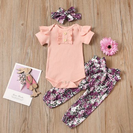 Hunpta Baby Girls Short Sleeve Frilly Knitted Romper+Flower Pants+Headband Set Outfits
Hunpta Baby Girls Short Sleeve Frilly Knitted Romper+Flower Pants+Headband Set Outfits