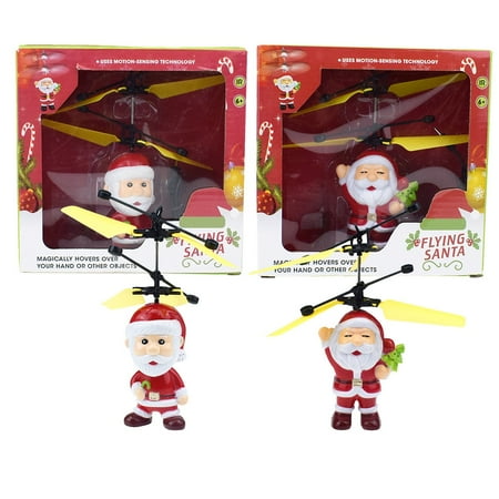 Christmas Santa Claus Eletronic Flying Induction Suspension Aircraft Kids Toy