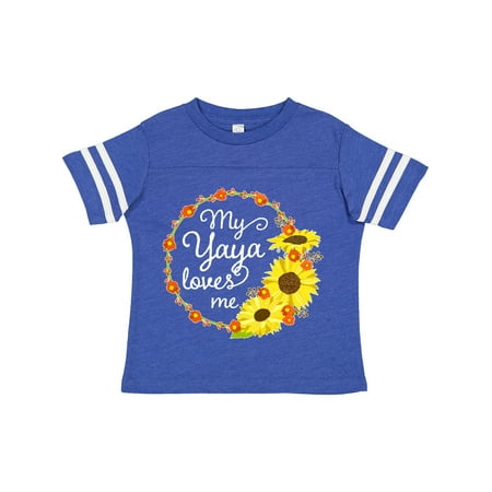Inktastic My Yaya Loves Me with Sunflower Wreath Gift Toddler Boy or Toddler Girl T-Shirt