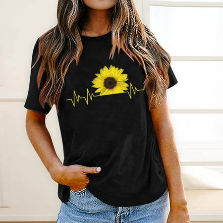 Summer Tops Women Short Sleeve Trendy Floral Print T Shirt Loose Fit Graphic Tees Shirt Casual Round Neck Holiday Tunic Blouse
Summer Tops Women Short Sleeve Trendy Floral Print T Shirt Loose Fit Graphic Tees Shirt Casual Round Neck Holiday Tunic Blouse