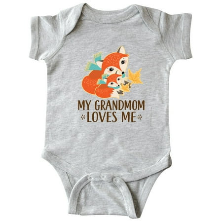 Inktastic My Grandmom Loves Me Fox Gift Gift Baby Boy or Baby Girl Bodysuit