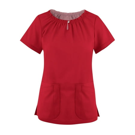 Yubatuo Women Plus Size Scrubs Top with Pockets V-Neck Short Sleeve Printed Work Blouse for Women Red 3XL
Yubatuo Women Plus Size Scrubs Top with Pockets V-Neck Short Sleeve Printed Work Blouse for Women Red 3XL