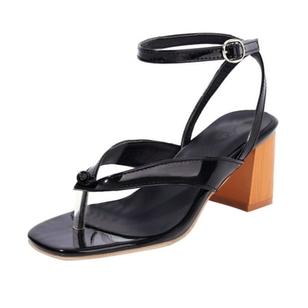 Sandals Women Ladies Fashion Solid Color Leather Clip Toe Buckle Thick High Heeled Sandals
Sandals Women Ladies Fashion Solid Color Leather Clip Toe Buckle Thick High Heeled Sandals