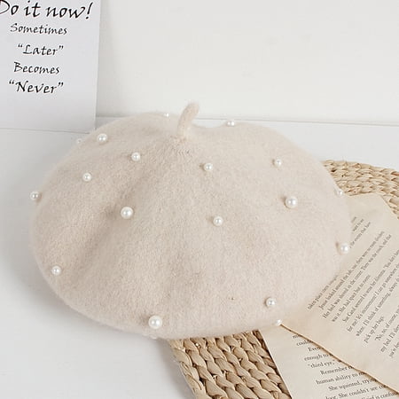 One opening Toddler Girl Wool Beret Hat Classic French Style Winter Warm Beaded Pearl Beanie Cap
One opening Toddler Girl Wool Beret Hat Classic French Style Winter Warm Beaded Pearl Beanie Cap