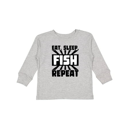 Inktastic Eat Sleep Fish Repeat Gift Toddler Boy or Toddler Girl Long Sleeve T-Shirt
