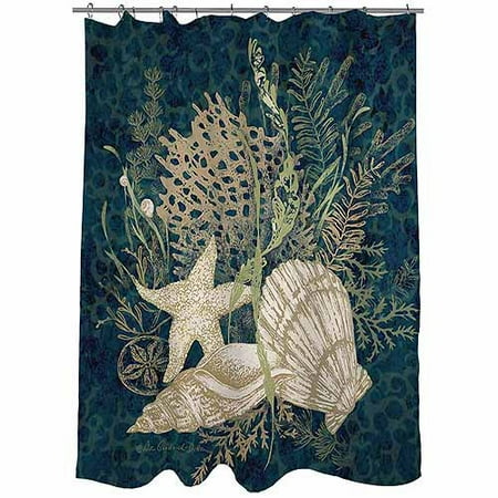 Thumbprintz Sea Shells Vignette Shower Curtain