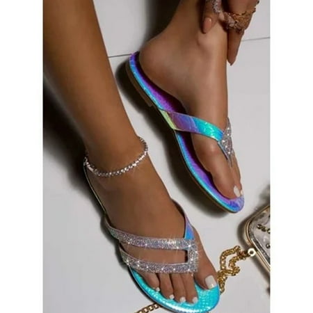 1 Pair Women Flat Slippers Sandals Open Toe Breathable Anti-slip for Summer Beach Blue 37 
1 Pair Women Flat Slippers Sandals Open Toe Breathable Anti-slip for Summer Beach Blue 37