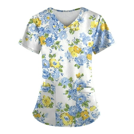 Short Sleeve Scrubs Top for Women Professionals Working Uniform V Neck Holiday Nursing Scrubs Casual Floral T Shirt Beige 5XL
Short Sleeve Scrubs Top for Women Professionals Working Uniform V Neck Holiday Nursing Scrubs Casual Floral T Shirt Beige 5XL