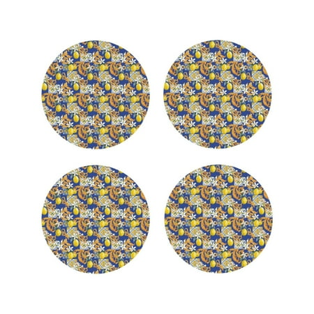 Drink Coasters Set of 4 Sicilian Style Leather Coasters for Coffee Table Protector Heat Resistant Cute Coasters for Home Decor Housewarming Gifts Bar Kitchen 4 Inch Round Shape
Drink Coasters Set of 4 Sicilian Style Leather Coasters for Coffee Table Protector Heat Resistant Cute Coasters for Home Decor Housewarming Gifts Bar Kitchen 4 Inch Round Shape