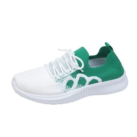 TOYFUNNY Spring And Summer Womens Sneakers Fly Woven Breathable Casual Lace-Up