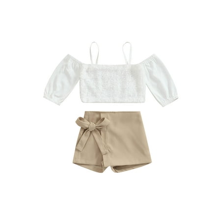 Calsunbaby Kids Toddler Girls Casual Shorts Sets Solid Color Long Sleeve Off Shoulder Tops + Dress-Like Bowknot Shorts White 3-4 Years
Calsunbaby Kids Toddler Girls Casual Shorts Sets Solid Color Long Sleeve Off Shoulder Tops + Dress-Like Bowknot Shorts White 3-4 Years