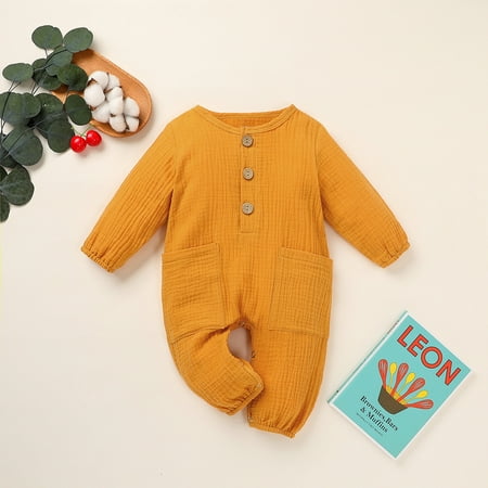 Yubatuo Newborn Baby Boy Girl Linen Cotton Romper Jumpsuit with Pockets Clothes Outfits Yellow 80
Yubatuo Newborn Baby Boy Girl Linen Cotton Romper Jumpsuit with Pockets Clothes Outfits Yellow 80