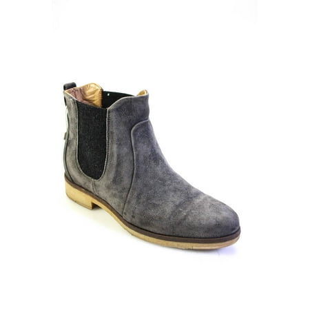 Pre-owned|Alberto Fermani Chelsea Boots Distressed Suede Boots Gray Size 36