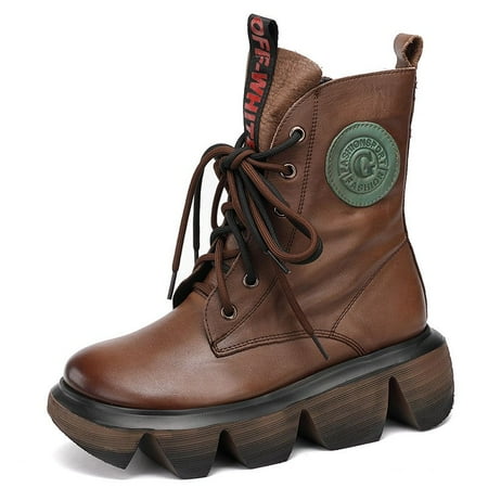 Women‘s Wedge Platform Combat Boots Retro Lace-up Side Zipper Round Toe Shoes Solid Color Boots
Women‘s Wedge Platform Combat Boots Retro Lace-up Side Zipper Round Toe Shoes Solid Color Boots