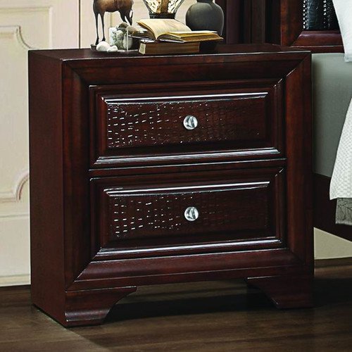 Homelegance Owens 2 Drawer Nightstand In Warm Cherry Walmart Com Walmart Com