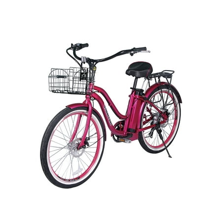 X-Treme Malibu-24 ELITE Beach Cruiser Lithium Battery Electric Bicycle Long Range Electric Bike