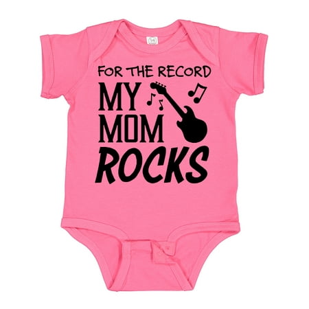 Inktastic For the Record My Mom Rocks Gift Baby Boy or Baby Girl Bodysuit