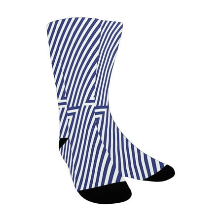 Navy Blue Decor Cool Pattern with Geometric Triangle Like Striped Designed Image es Dark Blue and Wh Custom Socks for Women
Navy Blue Decor Cool Pattern with Geometric Triangle Like Striped Designed Image es Dark Blue and Wh Custom Socks for Women