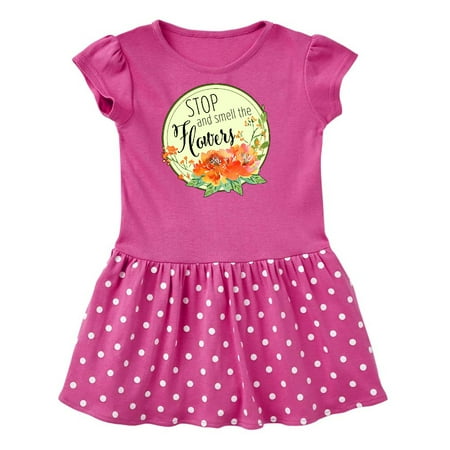 Inktastic Stop and Smell the Flowers Watercolor Gift Toddler Girl Dress