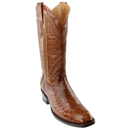 Ferrini Mens American Alligator Square Toe Boots Mid Calf