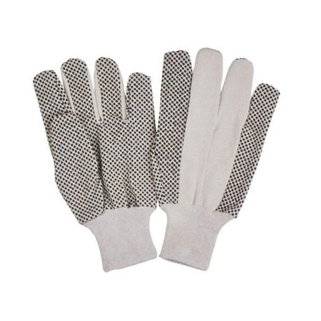 12 pcs Diamondback GV-522PVD/8 Black PVC Dotted Cotton Glove