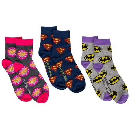 All Over Hero Symbols Womens Quarter Socks Pack of 6