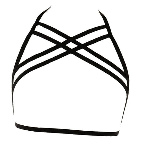 Women Strappy Harness Hollow Bra Cupless for Women Girls Supplies Black