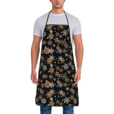 Zeuib White And Yellow Snowflakes Print Unisex Waterproof Aprons Cooking Aprons for Kitchen Gardening and Salon Water & Oil Resistant 
Zeuib White And Yellow Snowflakes Print Unisex Waterproof Aprons Cooking Aprons for Kitchen Gardening and Salon Water & Oil Resistant