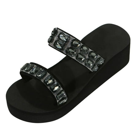 GWAABD Slippers for Women Indoor Outdoor Women Shoes Thick Bottom Slope Heel with Diamond Beach Slippers Fashion Home Comfortable Beach Slope Heel Slippers
GWAABD Slippers for Women Indoor Outdoor Women Shoes Thick Bottom Slope Heel with Diamond Beach Slippers Fashion Home Comfortable Beach Slope Heel Slippers