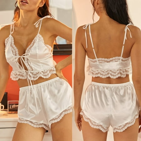 Satin Silk Pajamas Women Lingerie Underwear Sleepwear Embroidery Bandage Bow Tie
Satin Silk Pajamas Women Lingerie Underwear Sleepwear Embroidery Bandage Bow Tie