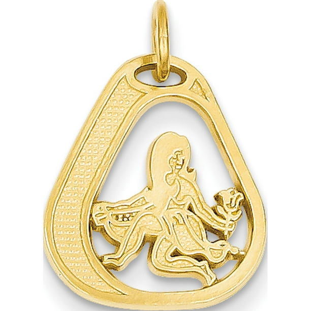 14k Yellow Gold Virgo (15x20mm) Pendant / Charm