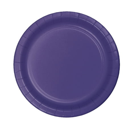 7 inch Roung Solid Paper Luncheon Plate Purple Pack of 24 3 packs