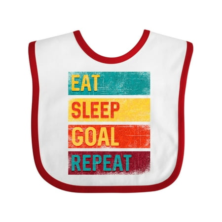 Inktastic Soccer Gift Eat Sleep Goal Repeat Gift Baby Boy or Baby Girl Bib