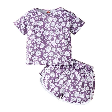 3T Toddler Baby Girls Outfits Short Sleeve Round Neck Chrysanthemum Print T-shirt Top +Chrysanthemum Print Shorts 2Pcs Clothes Set 3-4T Purple
3T Toddler Baby Girls Outfits Short Sleeve Round Neck Chrysanthemum Print T-shirt Top +Chrysanthemum Print Shorts 2Pcs Clothes Set 3-4T Purple