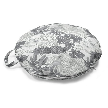 Tropical Round Floor Cushion with Handle Print of Exotic Plantation Palm Leaves Hawaiian Greyscale Layout Decorative Pillow for Living Room & Dorms 18 Round Dimgray White by Ambesonne
Tropical Round Floor Cushion with Handle Print of Exotic Plantation Palm Leaves Hawaiian Greyscale Layout Decorative Pillow for Living Room & Dorms 18 Round Dimgray White by Ambesonne