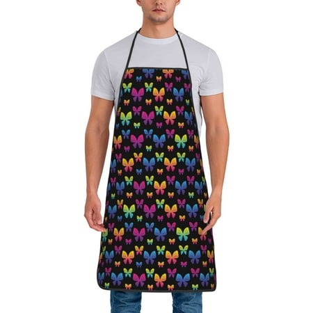 Wukai Rainbow Butterfly Print Aprons Adjustable Bib Aprons Cooking Kitchen Chef Apron for Women and Men
Wukai Rainbow Butterfly Print Aprons Adjustable Bib Aprons Cooking Kitchen Chef Apron for Women and Men
