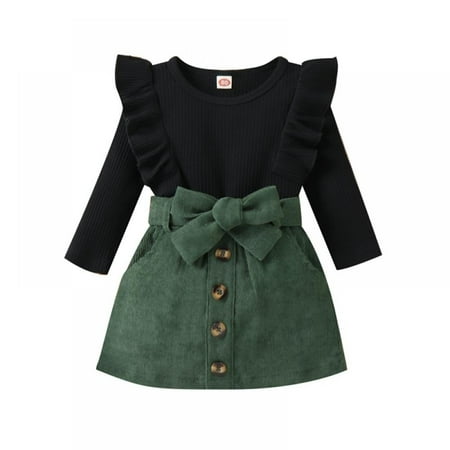 BULLPIANO Toddler Baby Girls Fall Winter Clothes Outfits Pullover Long Sleeve T-shirt Tops Mini Skirts Set Fall Winter Outfits 2PCS Clothes Set
BULLPIANO Toddler Baby Girls Fall Winter Clothes Outfits Pullover Long Sleeve T-shirt Tops Mini Skirts Set Fall Winter Outfits 2PCS Clothes Set