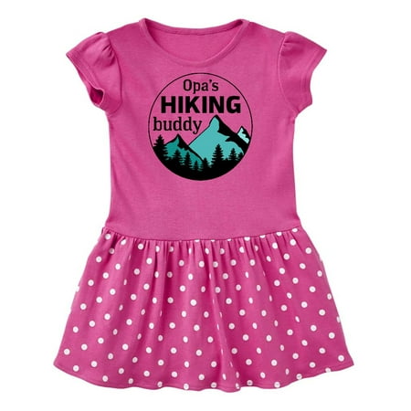 Inktastic Opa s Hiking Buddy with Mountains and Trees Gift Baby Girl Dress