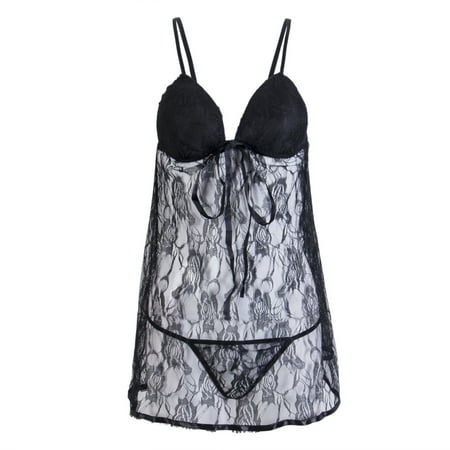 Seyurigaoka Women s Sleepwear Sexy Lingerie Lace Babydoll Nightwear Homewear