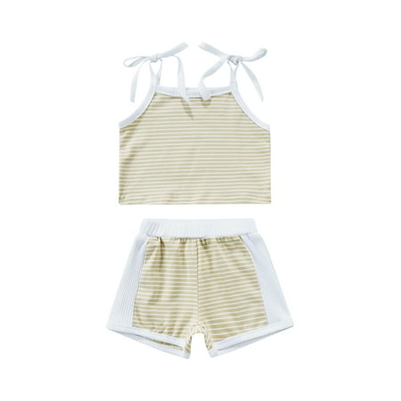 ZIYIXIN Toddler Infant Baby Girl Summer Cute Clothes Outfits Sleeveless Strap Stripe Vest Tops Short Pants 2pcs Set Yellow 3-4 Years
ZIYIXIN Toddler Infant Baby Girl Summer Cute Clothes Outfits Sleeveless Strap Stripe Vest Tops Short Pants 2pcs Set Yellow 3-4 Years