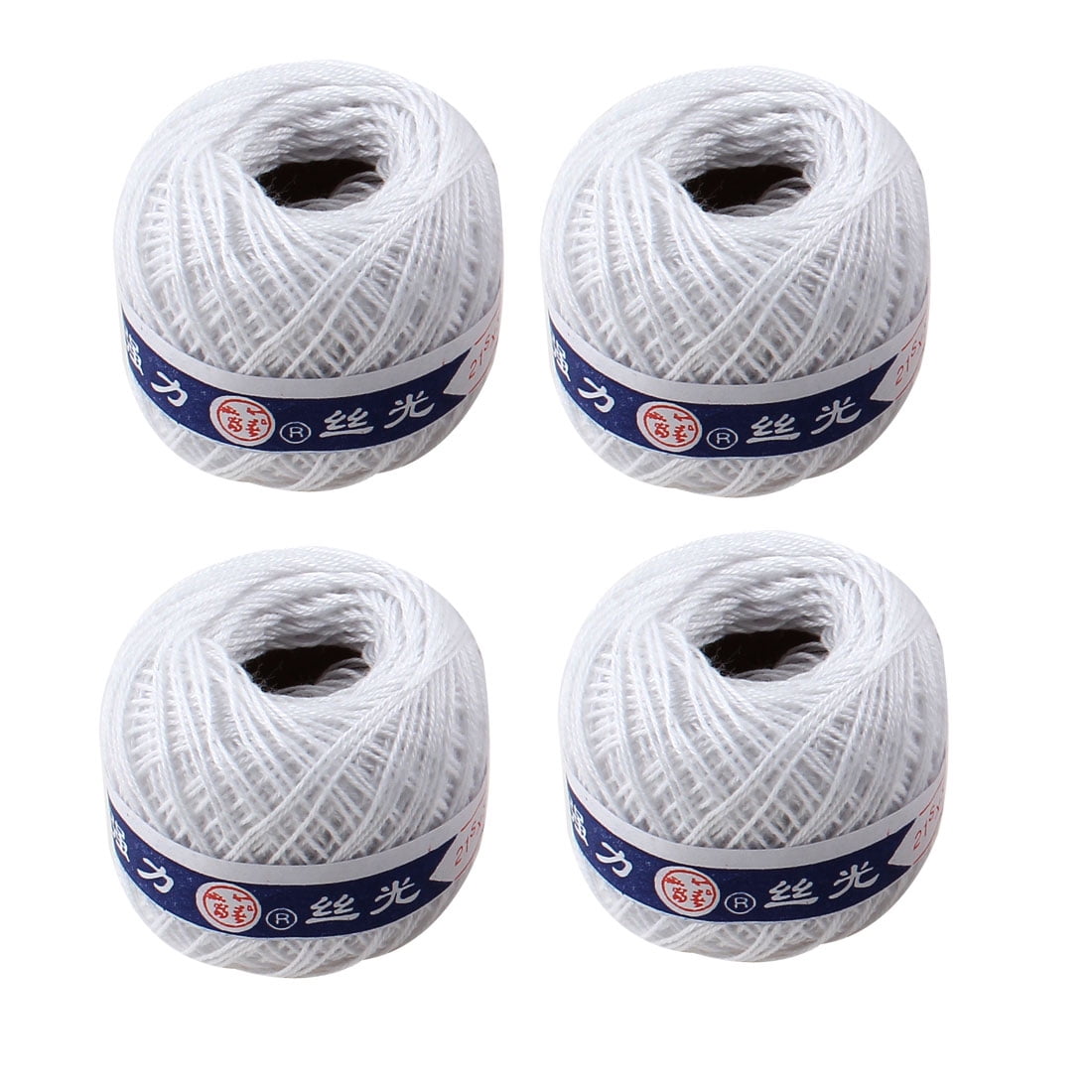 Houshold 4.3cm x 3.6cm White Sewing String Spools Thread Balls 4 Pcs